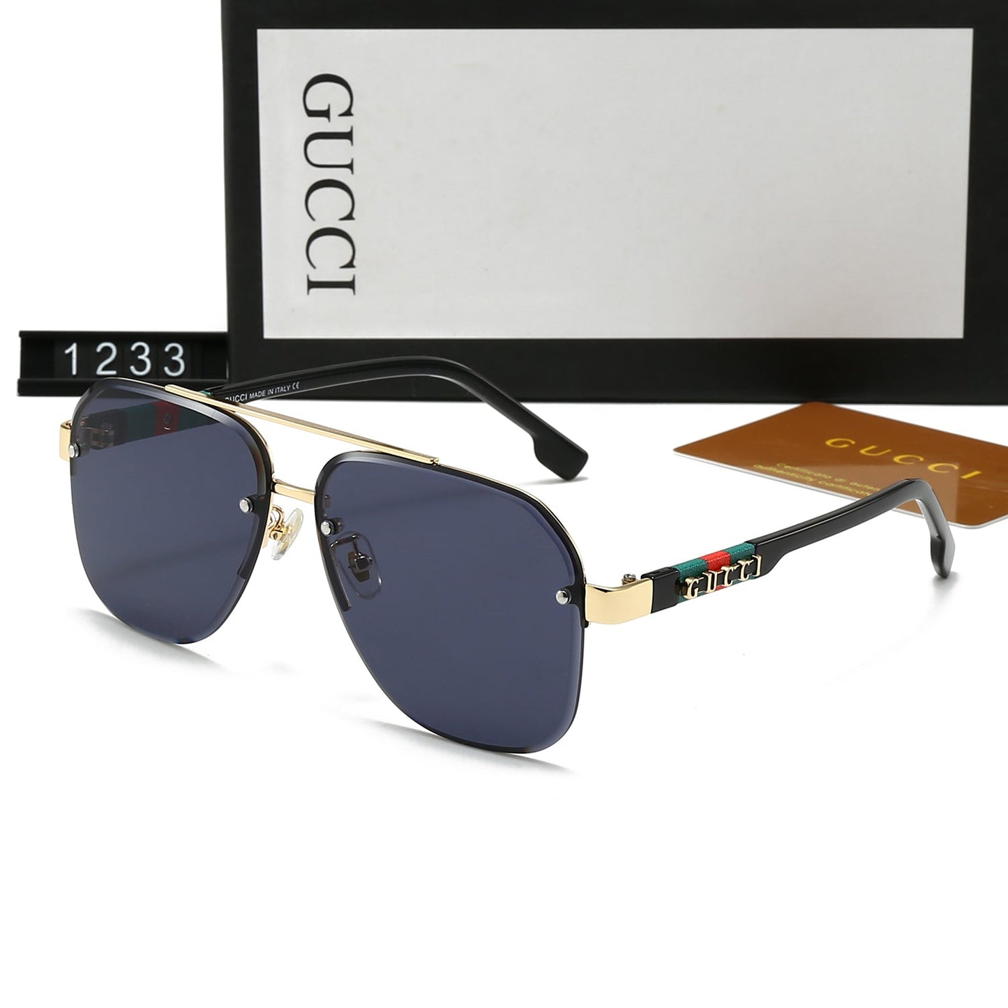Gafas de Sol Metálicas Unisex de Doble Puente con Letras