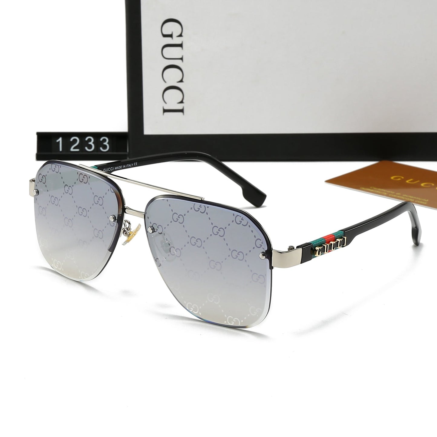 Gafas de Sol Metálicas Unisex de Doble Puente con Letras
