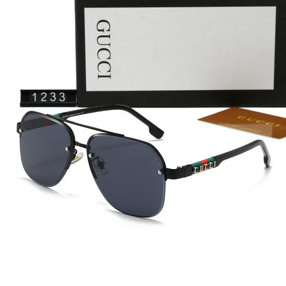 Gafas de Sol Metálicas Unisex de Doble Puente con Letras