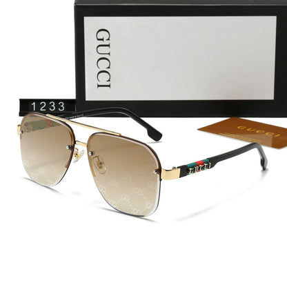 Gafas de Sol Metálicas Unisex de Doble Puente con Letras