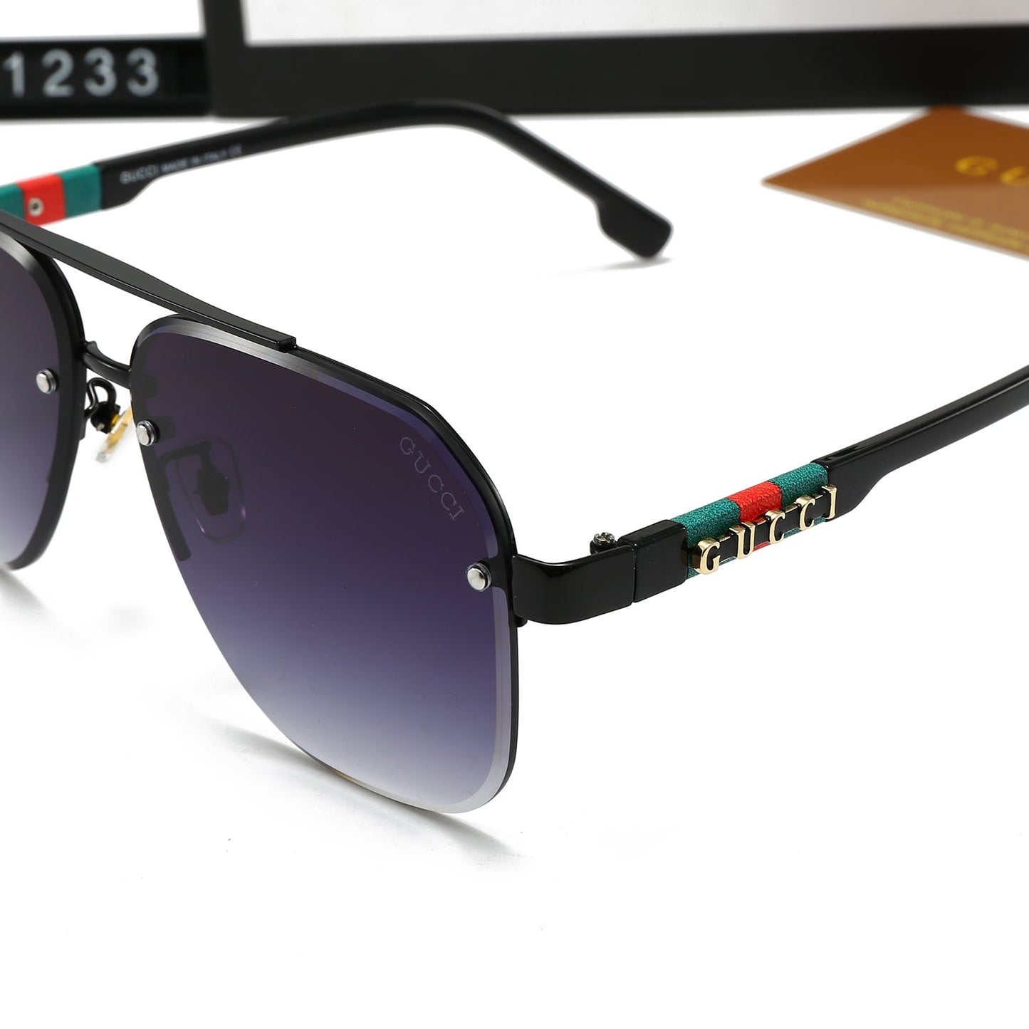Gafas de Sol Metálicas Unisex de Doble Puente con Letras