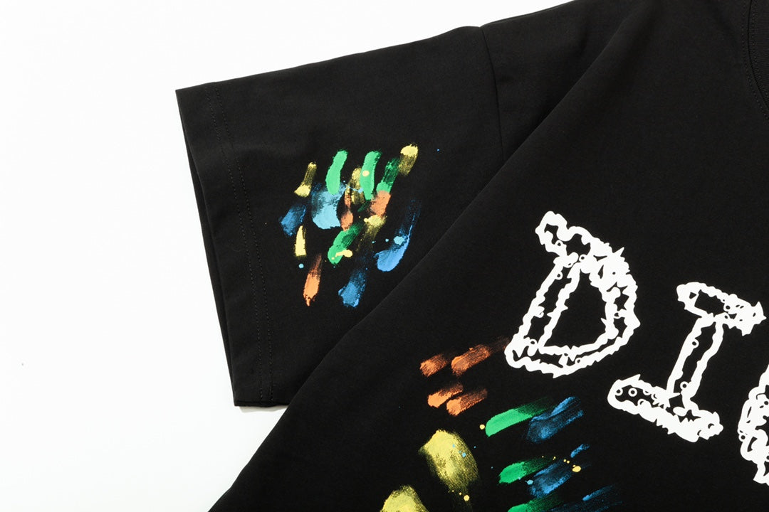 T-shirt Alphabet Graffiti Effet Encre Giclée