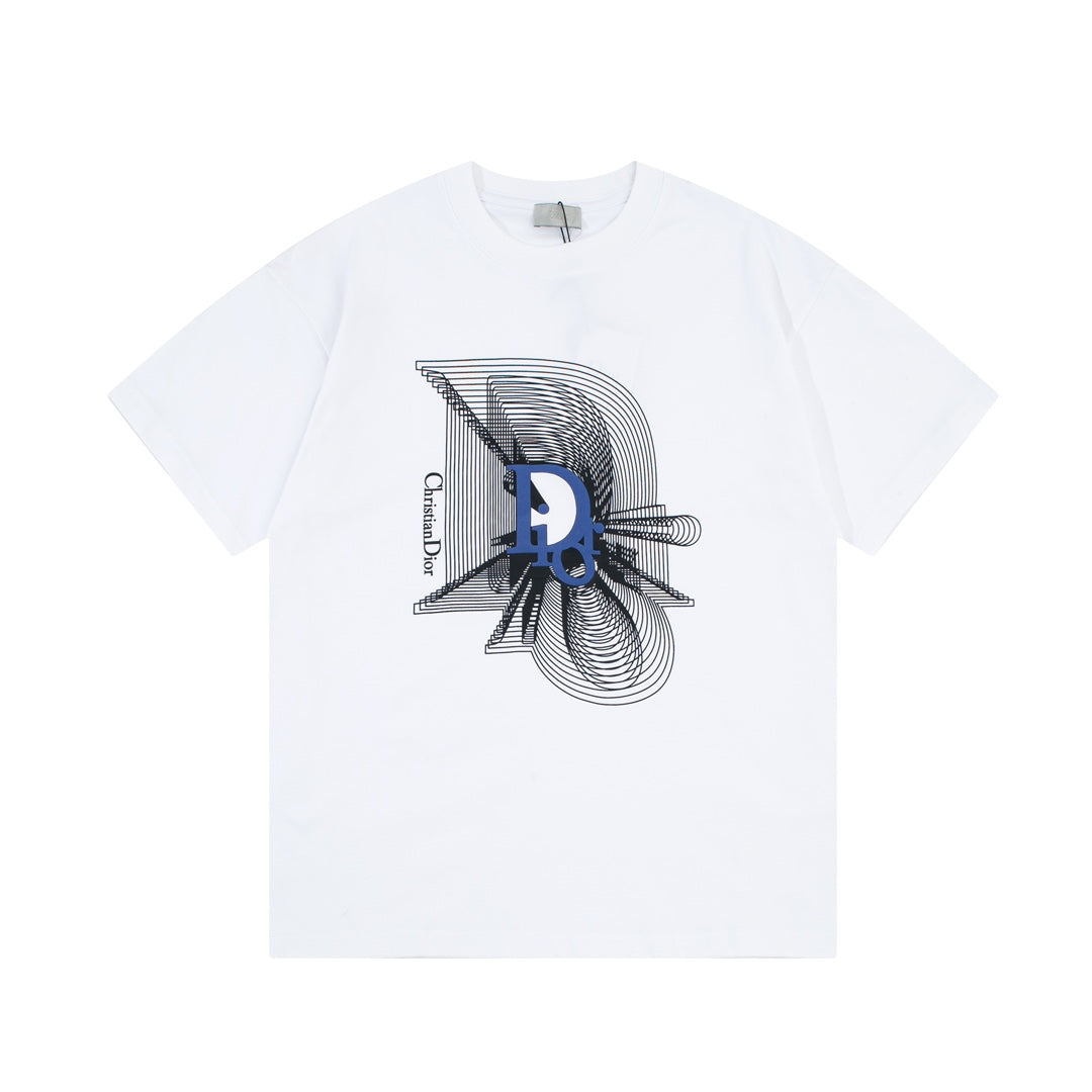 T-shirt à imprimé dégradé et superposé
