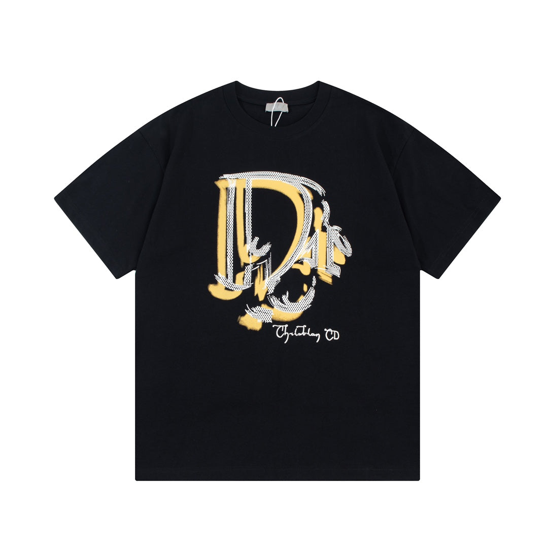T-shirt à imprimé jet d'encre graffiti