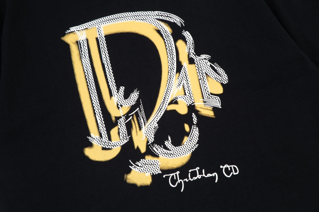 T-shirt à imprimé jet d'encre graffiti