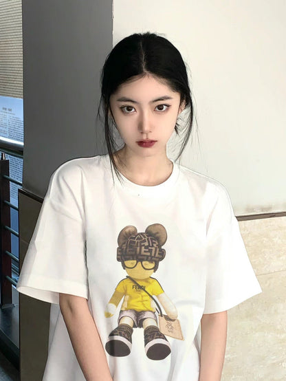 T-shirt imprimé alphabet ours