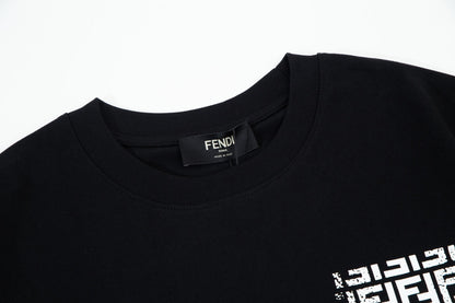 T-shirt à imprimé lettres FF doubles sur la poche