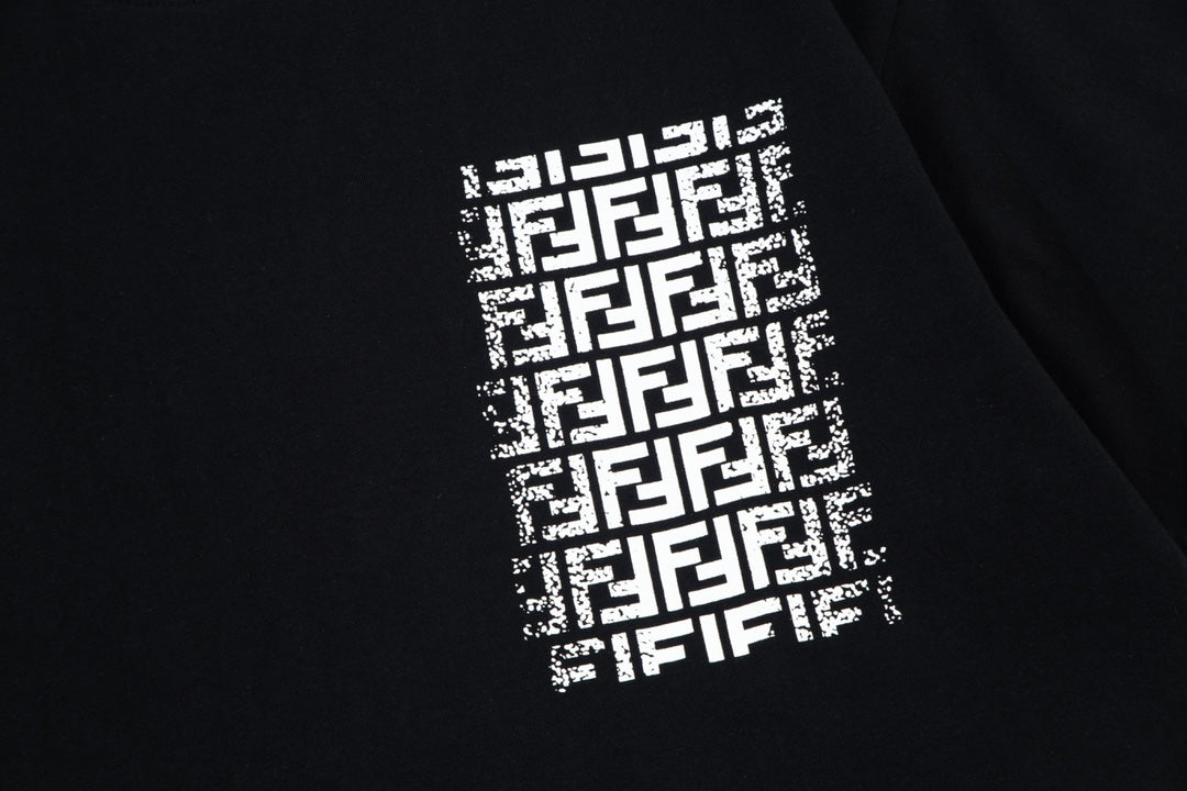 T-shirt à imprimé lettres FF doubles sur la poche