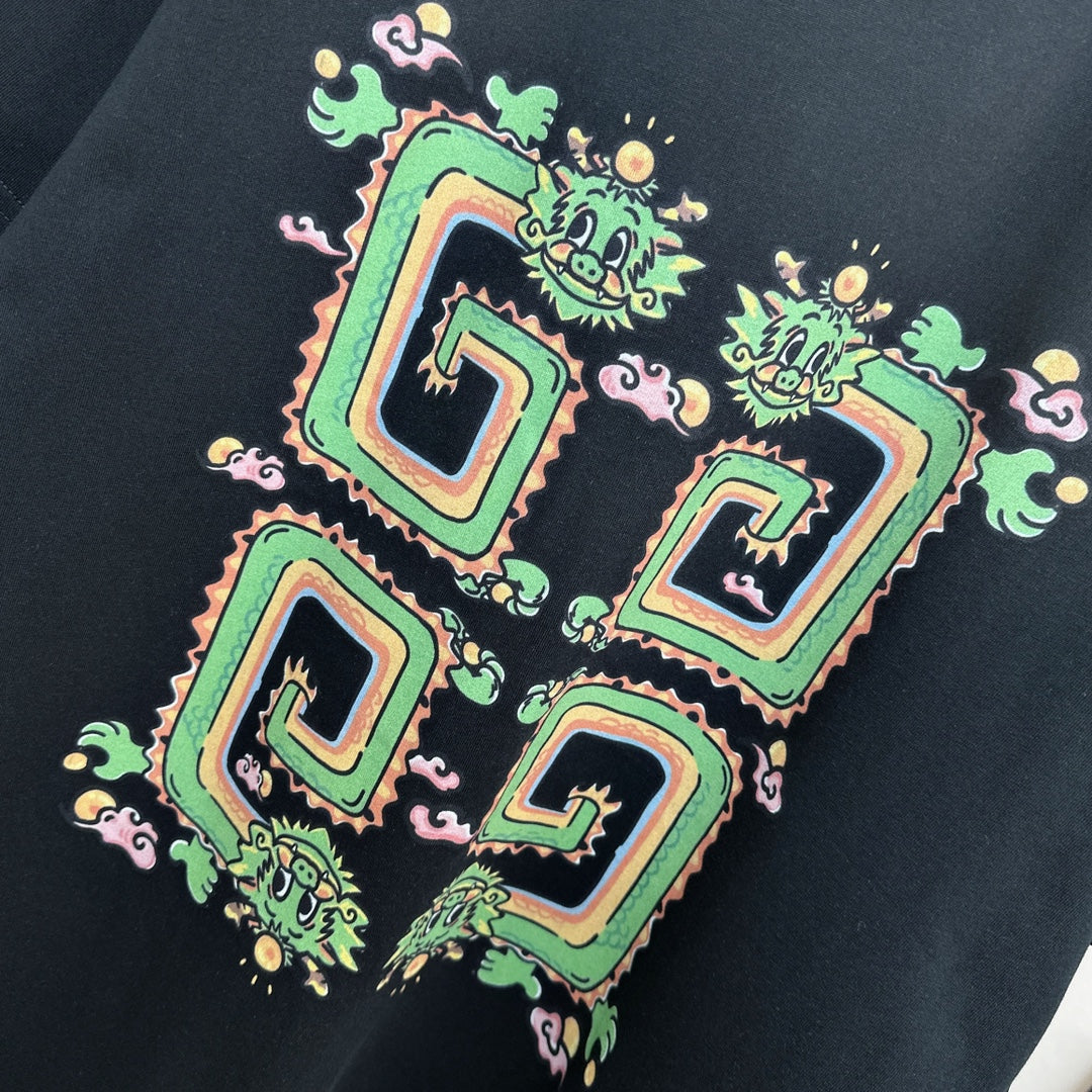 T-shirt à motif imprimé dragon