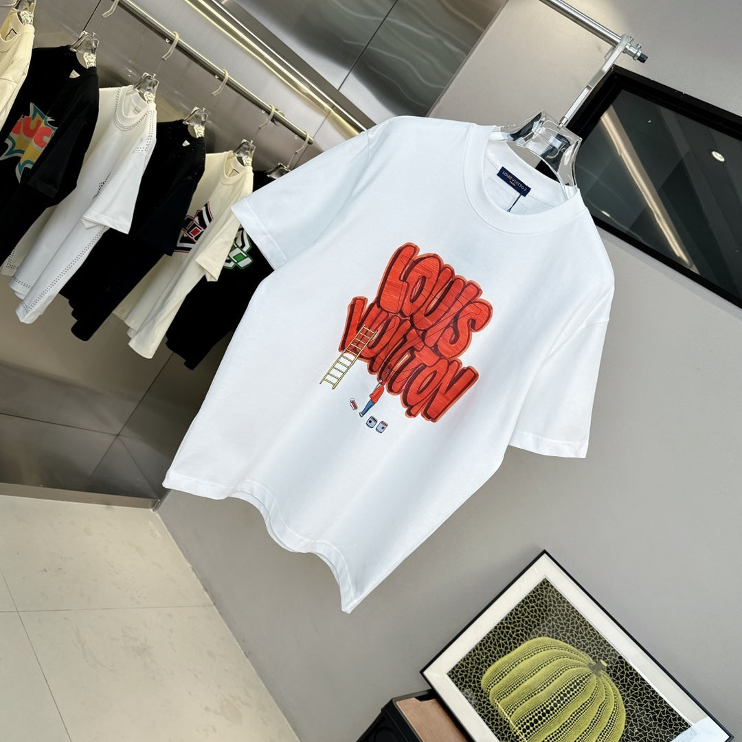 T-shirt à motif lettres graffiti