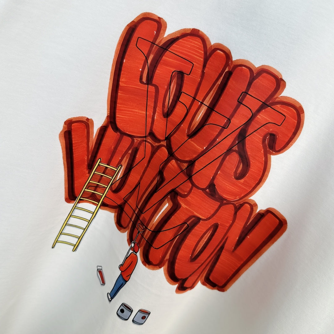 T-shirt à motif lettres graffiti