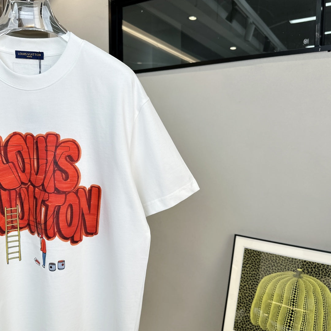 T-shirt à motif lettres graffiti