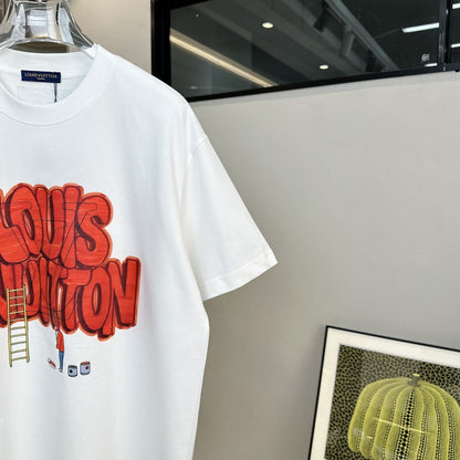 T-shirt à motif lettres graffiti
