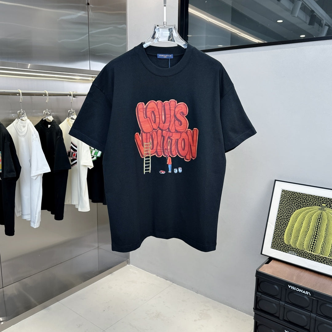 T-shirt à motif lettres graffiti