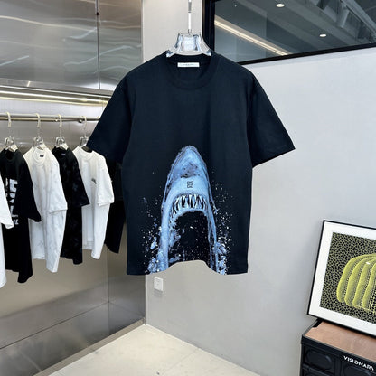 T-shirt imprimé requin bleu