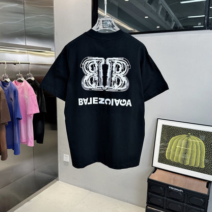 T-shirt imprimé lettres inversées double B