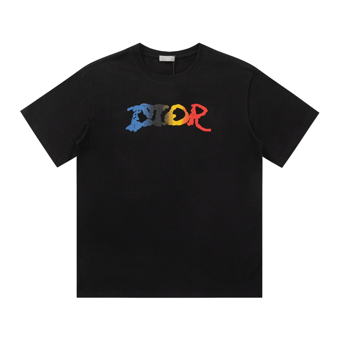 T-shirt imprimé dégradé de lettres
