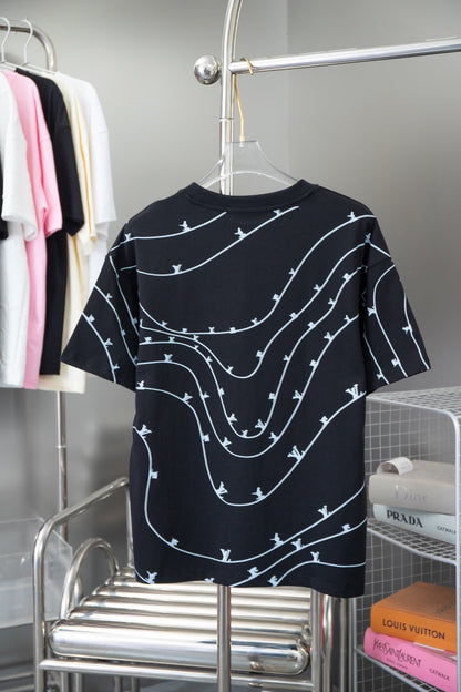 T-shirt imprimé motifs linéaires