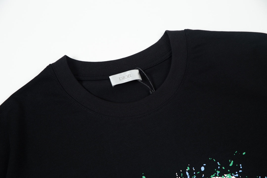 T-shirt imprimé graffiti style éclaboussures d'encre